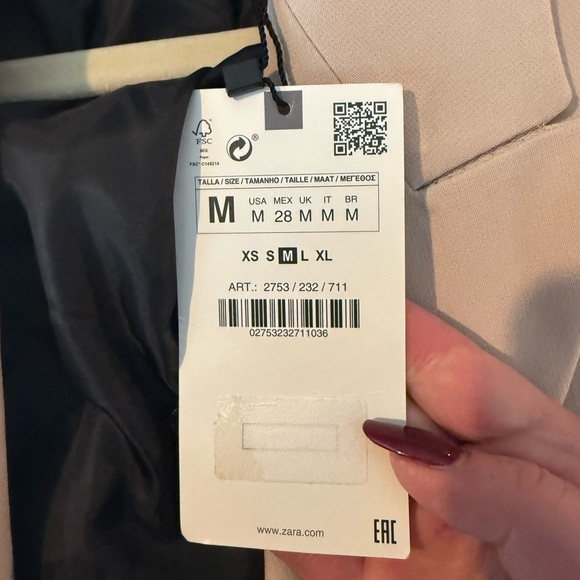 NWT Zara OVERSIZED DOUBLE BREASTED JACKET M - Picture 3 of 5